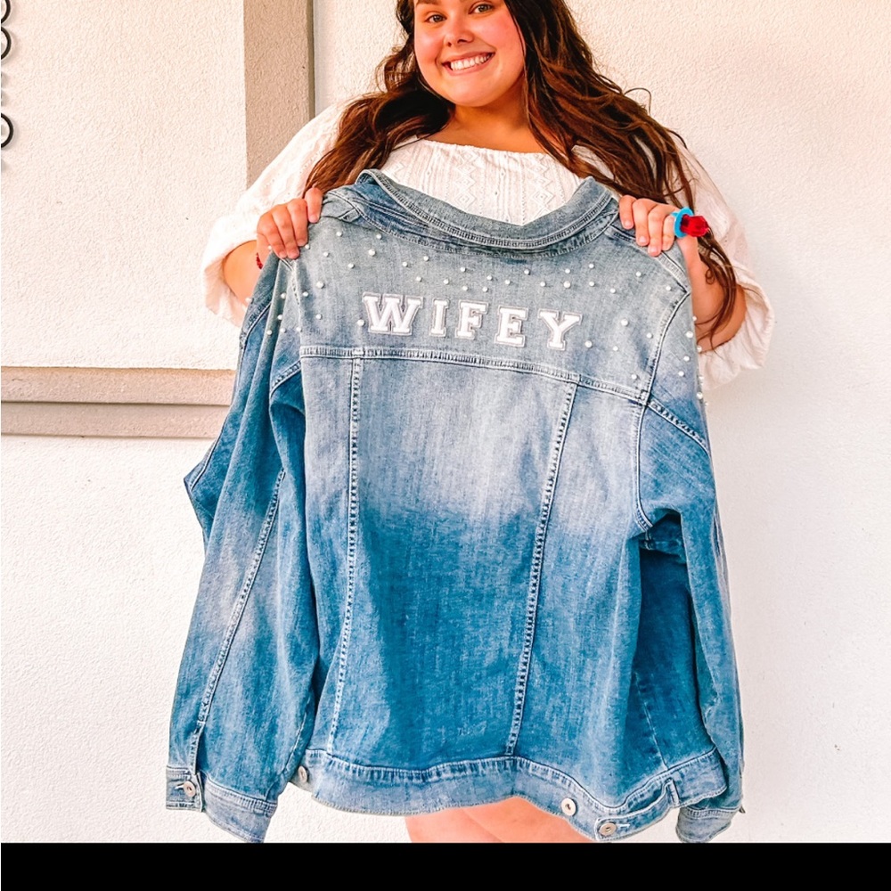 Torrid Ever After “Wifey” Pearl Jean Jacket Size 6